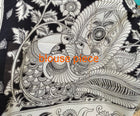 Chanderi Silk-Cotton Saree in Kalamkari Prints  – Dark Blue