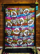 Pure Murshidabad Silk Saree – Hand Batik in Pink Blue Flower Pattern