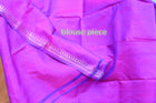 Bishnupuri Katan Silk Saree in Blue - Mangalgiri Pattern Handwoven