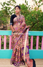 Maheshwari Zari Cotton Saree - Purple