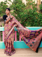Maheshwari Zari Cotton Saree - Purple
