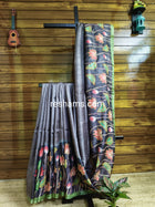 Hand Embroidered Hand Painted Kantha Stitch Mixed Saree – Woven in Pure Tussar Silk