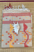 Handloom Cotton Light Grey With Jamdani Work Saree