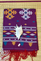 Handloom Cotton Purple With Jamdani Work Saree