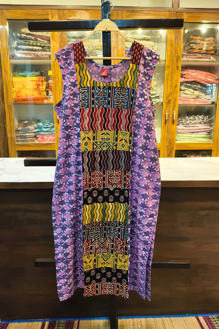 WHITE Purple Patch BOUTIQUE COTTON KURTI