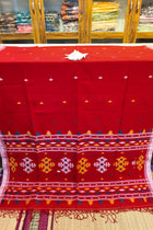 Handloom Cotton Red With Jamdani Work Saree