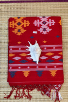 Handloom Cotton Red With Jamdani Work Saree