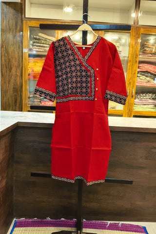 RED PATCH BOUTIQUE COTTON KURTI