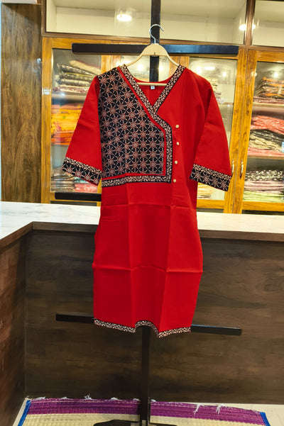 RED PATCH BOUTIQUE COTTON KURTI