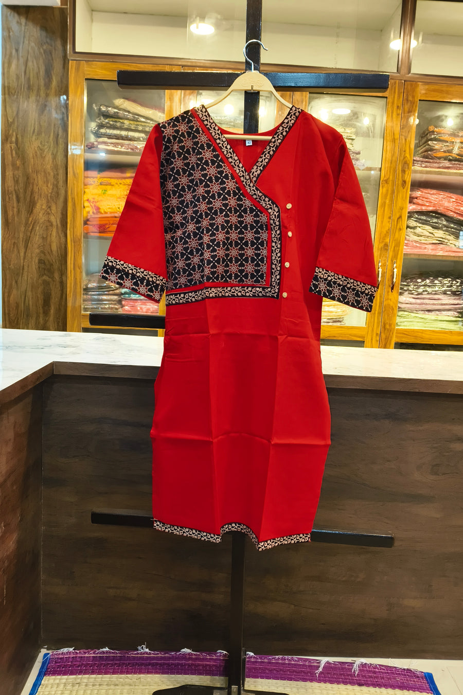 RED PATCH BOUTIQUE COTTON KURTI